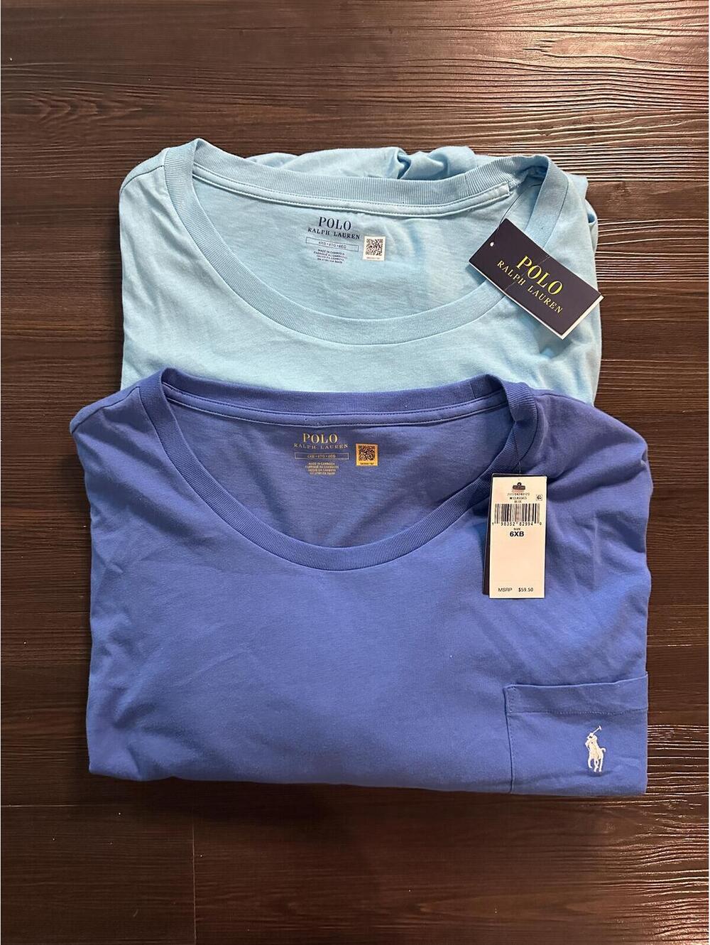 Lot of 2 nwt Ralph Lauren blue t shirts size 6XB